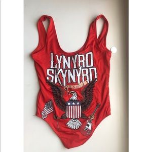 Red one piece swimsuit